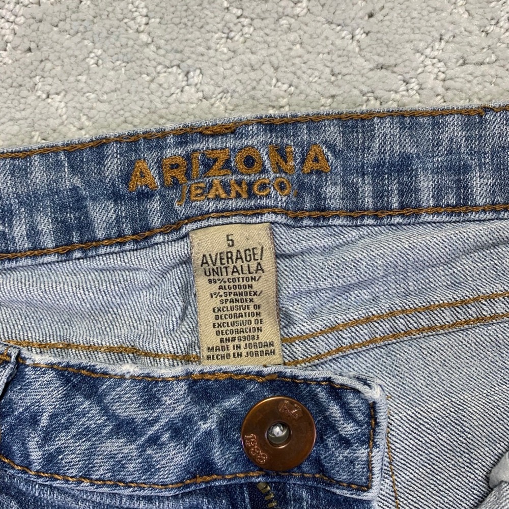 Vintage Arizona Jean Co Jeans Womens Size 5 Boot Cut Distressed Light Wash Denim - Picture 8 of 16
